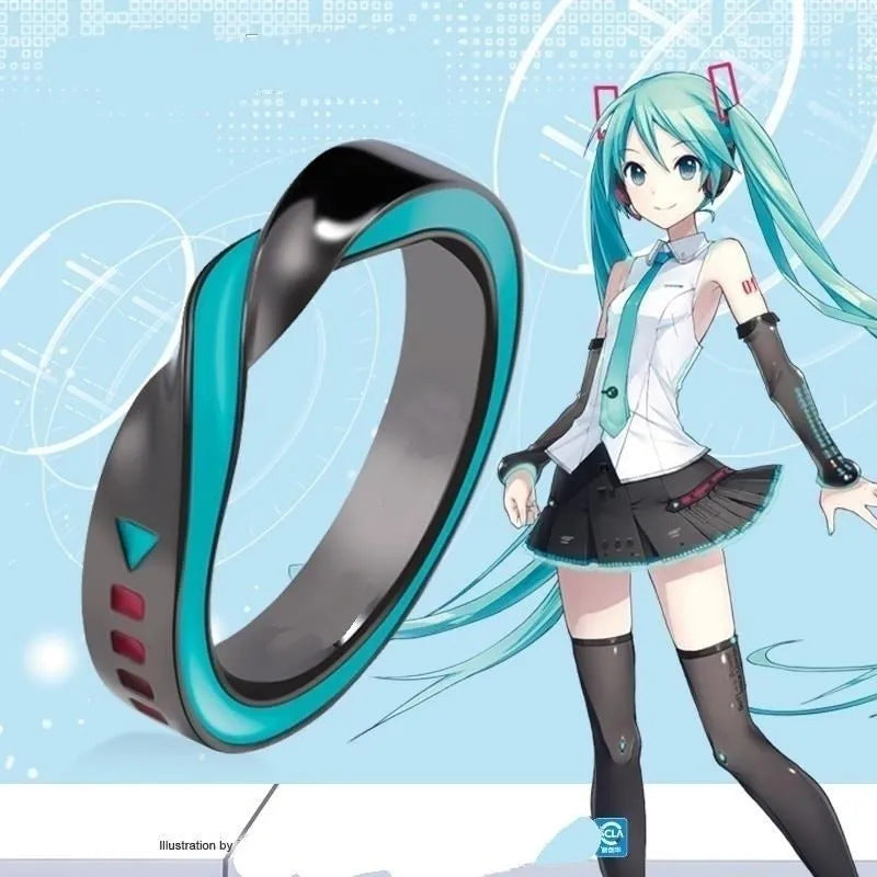 Ins New Style Ring Hatsune Miku Anime Mobius Single Loop Finger Ring 925 Silver Jewelry