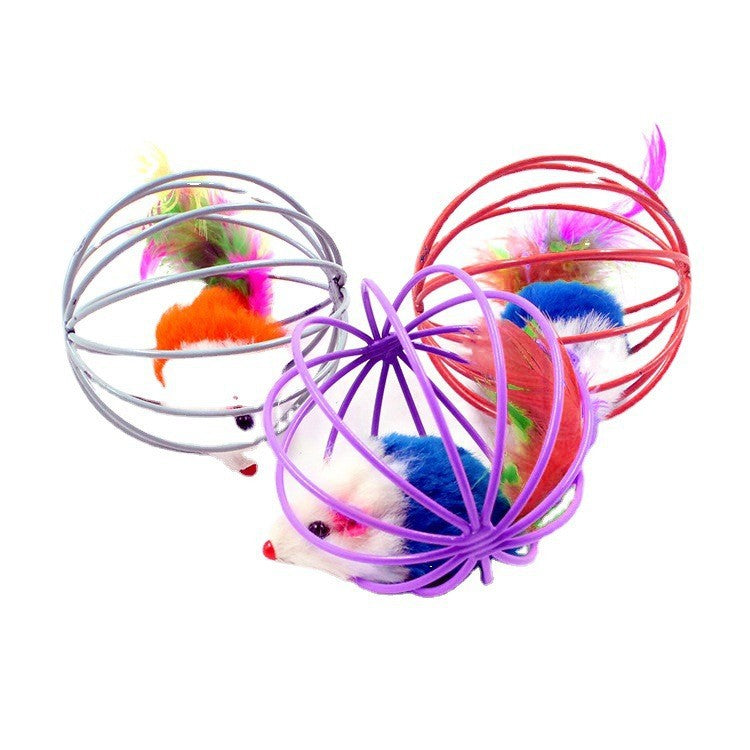 1PCS Feathered Sisal Ball Cat Toy for Self-Entertainment and Boredom Relief, Durable Cat Toy for Scratching and Biting