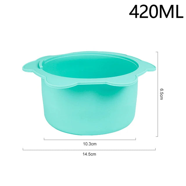 Wax Warmer Heat-resisting Replacement Silicone Bowls Hair Removal Wax With Stirring Stick Non-Stick Pan Hair Removal Tool