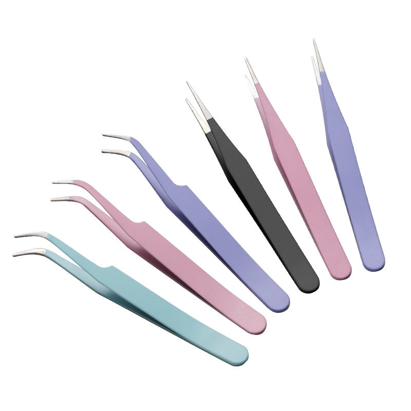 English Title Suggestion Adorable Macaron-Colored Tweezers for Handmade Notebooks, Goo Card Sticker Tools, Bent and Poi
